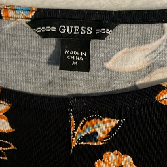 Black floral print GUESS crop top never worn without tags crop top! - Picture 3 of 5